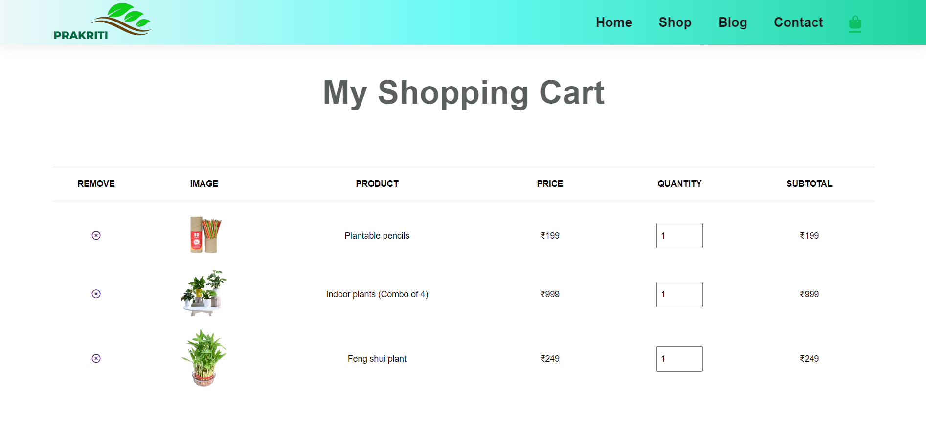 Cart Page